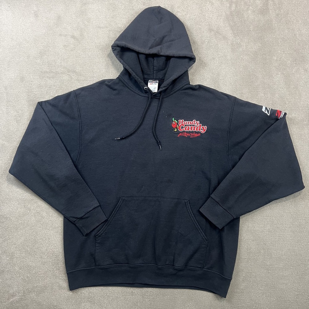 Jerzees Size L Mens Black Handy Candy SpeedSouth Racing ZR1 Z06 Hoodie Pullover